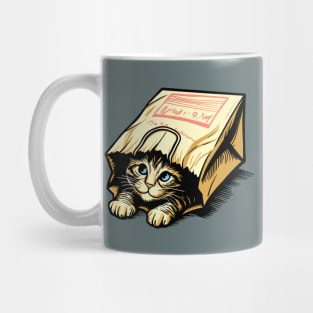 Paper Bag Cat Mug